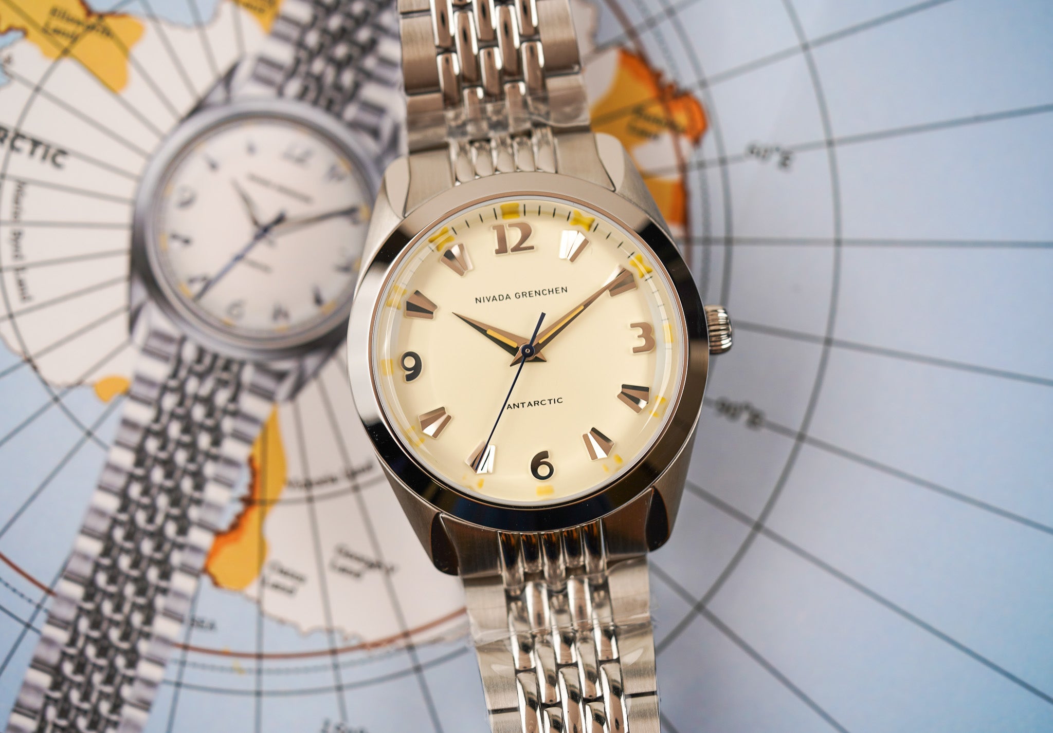 Nivada Grenchen Antarctic 38mm Eggshell Beige Luminova 32080A04
