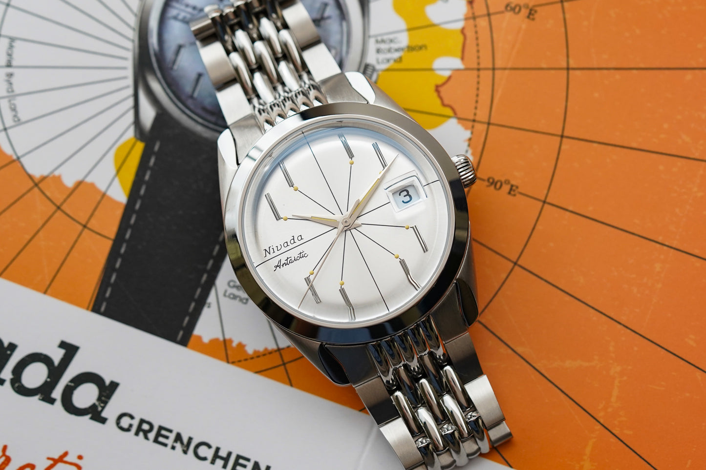 Nivada Grenchen Antarctic Spider Silver Dial 32023A04