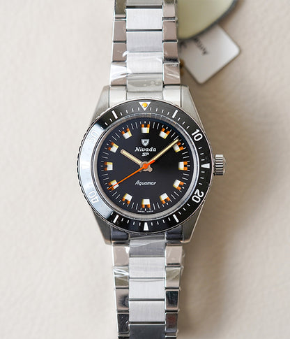 Nivada Grenchen Aquamar Black Flat Link Bracelet 32068A20