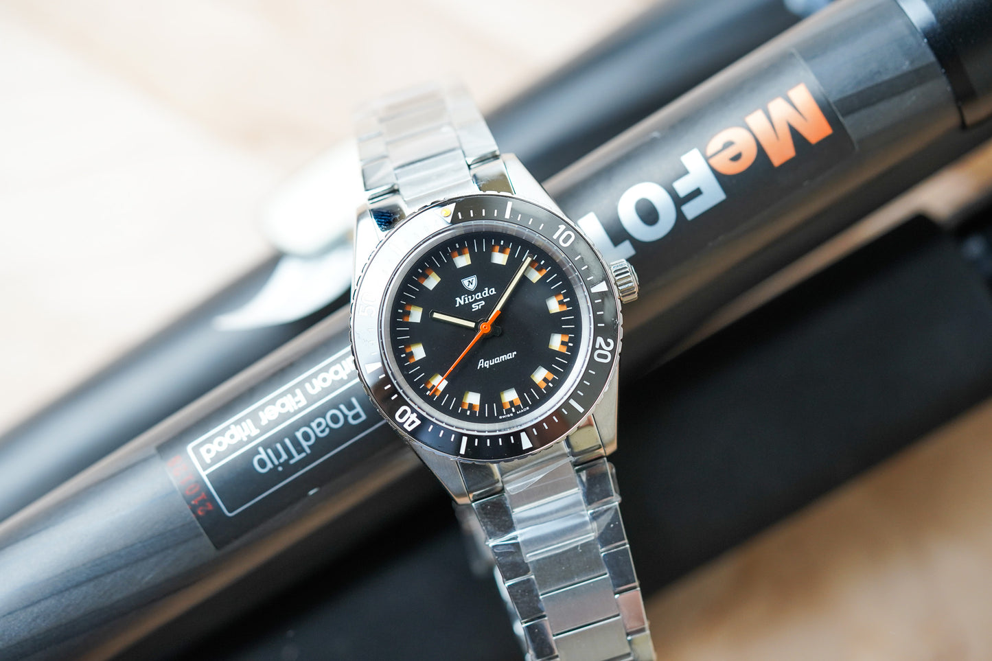 Nivada Grenchen Aquamar Black Flat Link Bracelet 32068A20