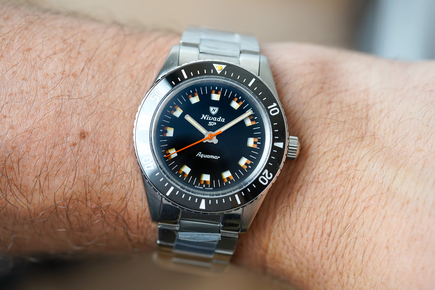 Nivada Grenchen Aquamar Black Flat Link Bracelet 32068A20