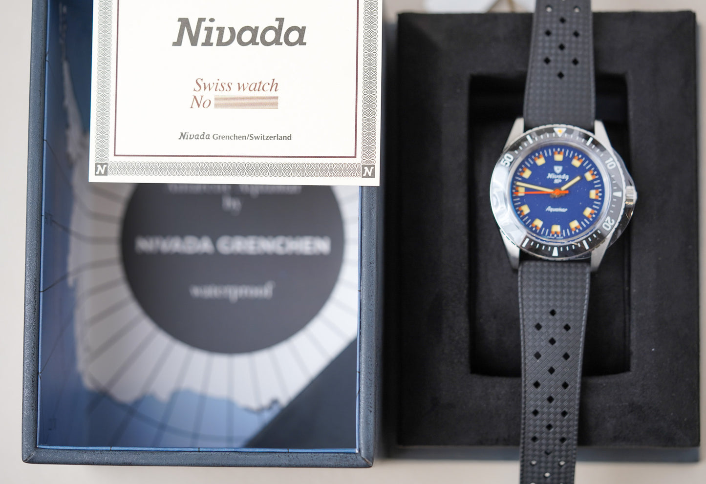 Nivada Grenchen Aquamar Blue Dial 32077A01