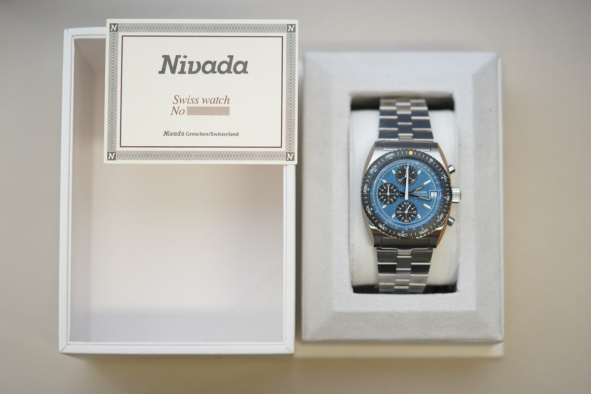 Nivada Grenchen Autochron Mecaquartz Blue 77005Q45