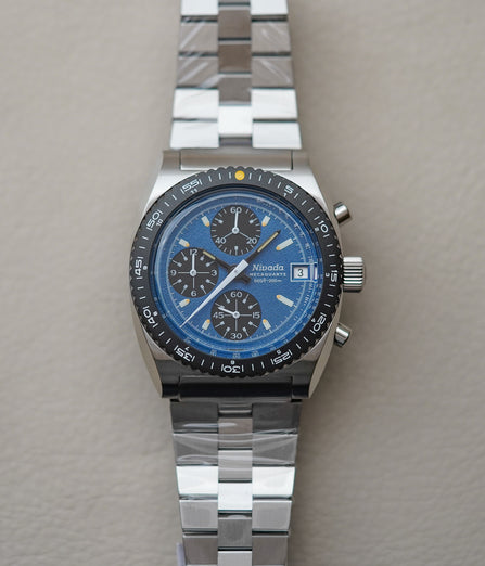 Nivada Grenchen Autochron Mecaquartz Blue 77005Q45