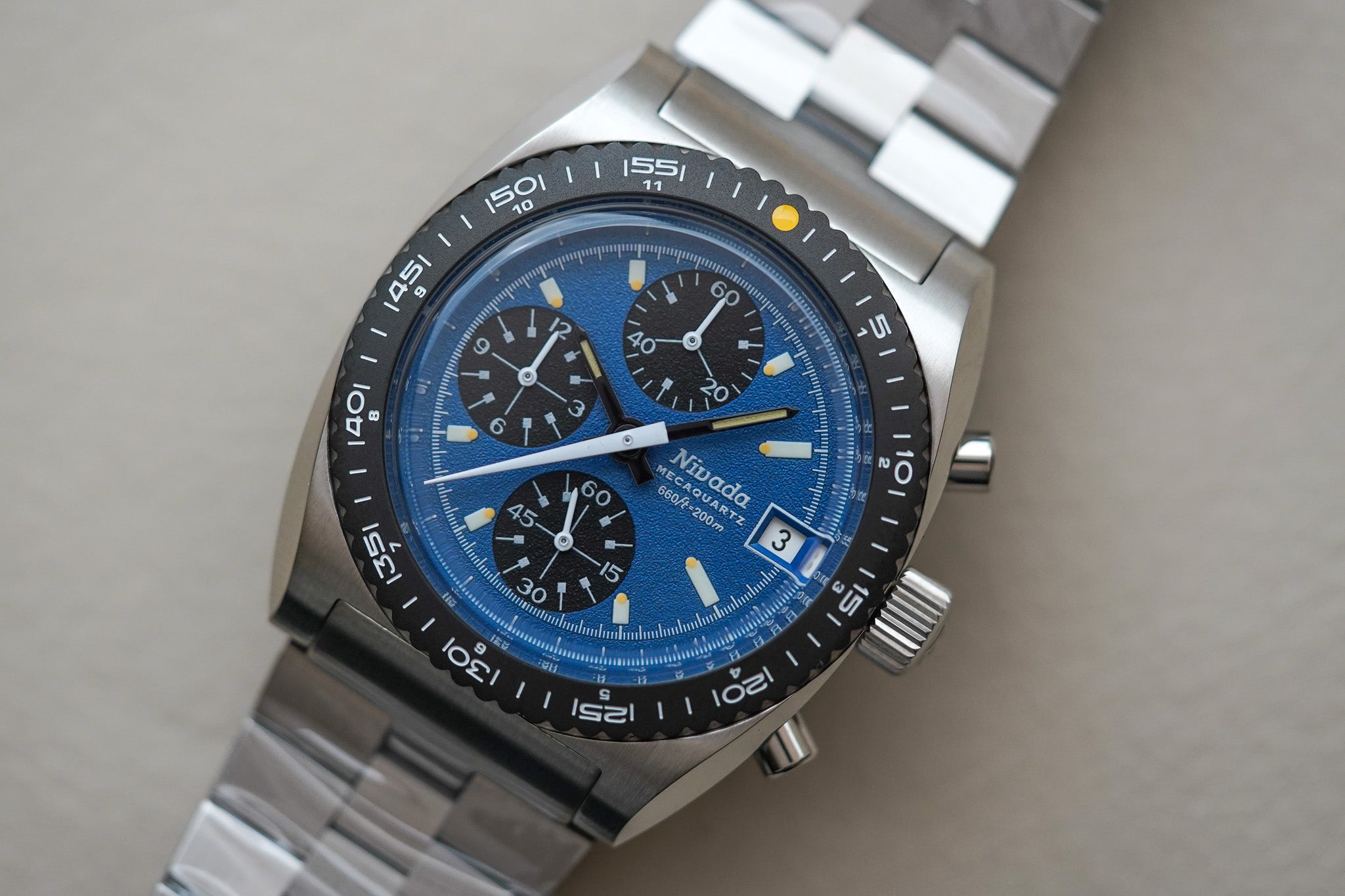 Nivada Grenchen Autochron Mecaquartz Blue 77005Q45