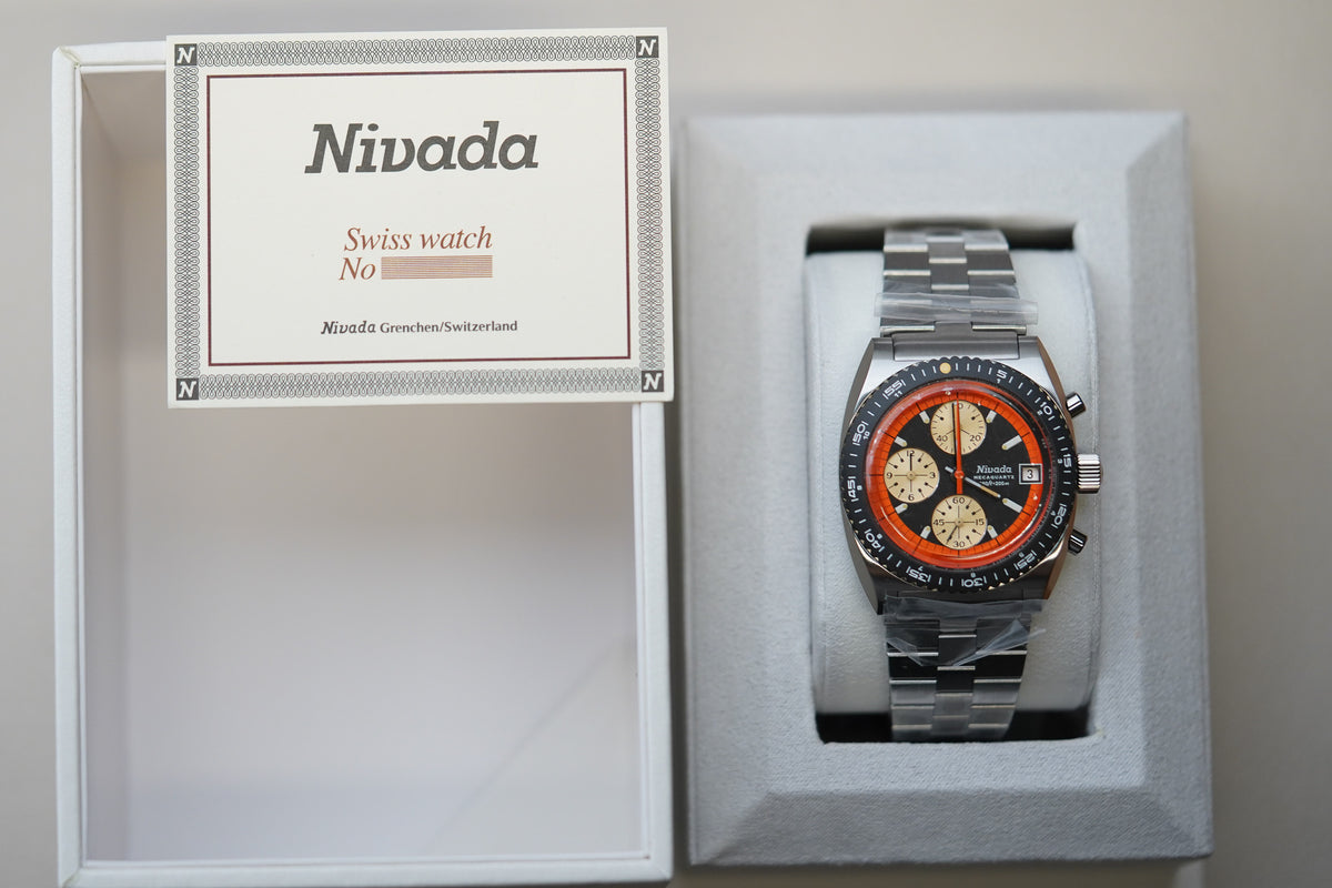 Nivada Grenchen Autochron Mecaquartz Orange 77004Q45