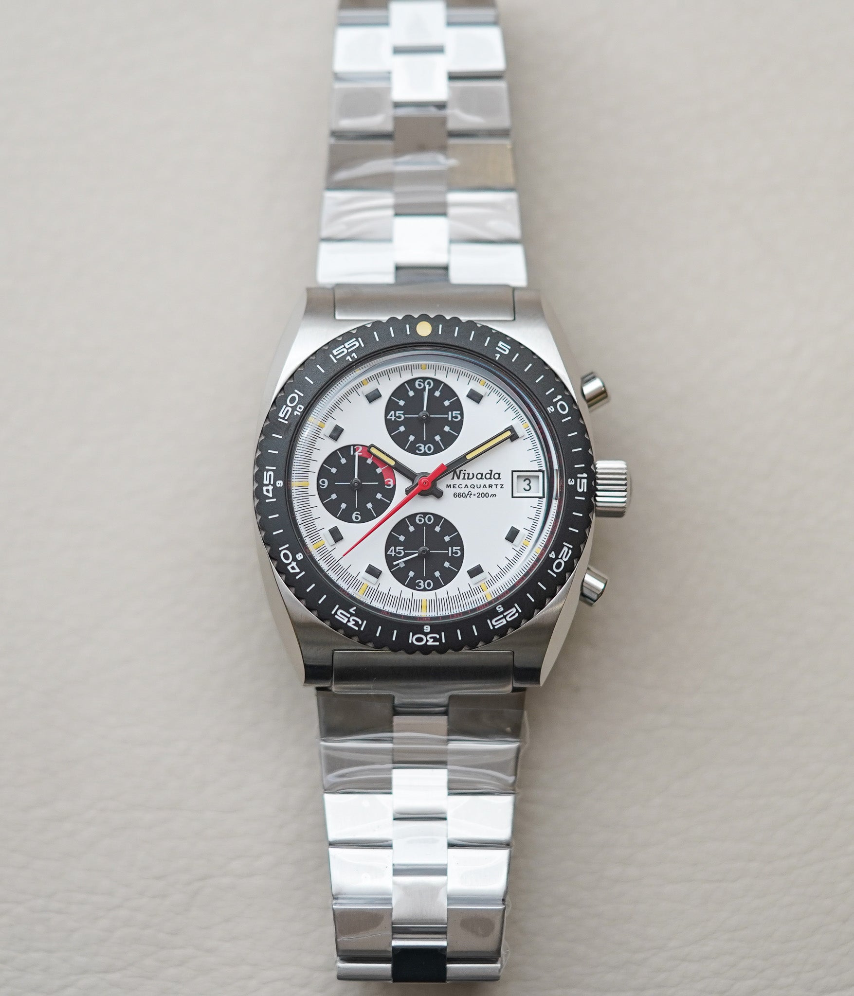 Nivada Grenchen Autochron Mecaquartz Panda 77006Q45