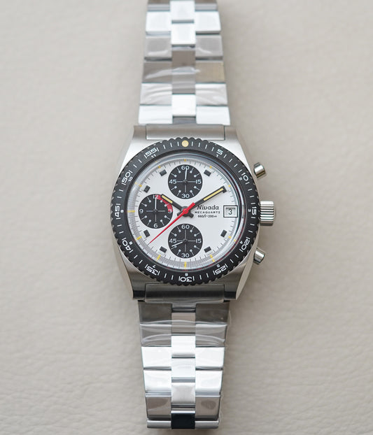 Nivada Grenchen Autochron Mecaquartz Panda 77006Q45