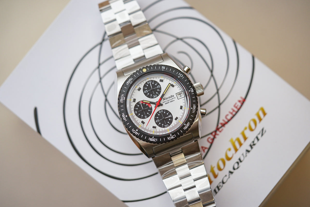 Nivada Grenchen Autochron Mecaquartz Panda 77006Q45