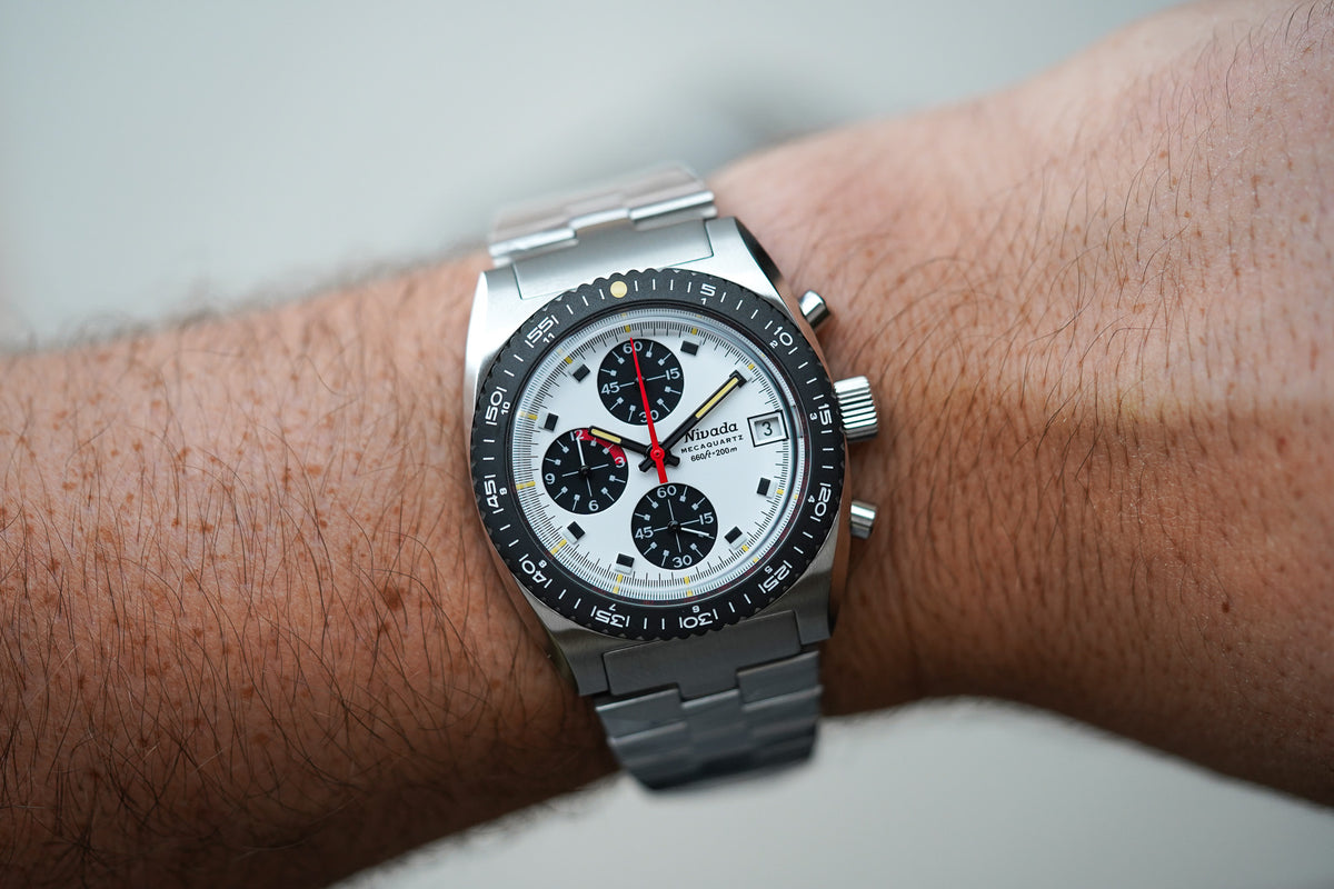 Nivada Grenchen Autochron Mecaquartz Panda 77006Q45