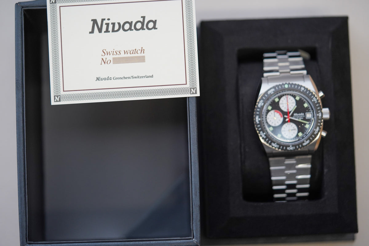 Nivada Grenchen Autochron Mecaquartz Reverse Panda 77007Q45