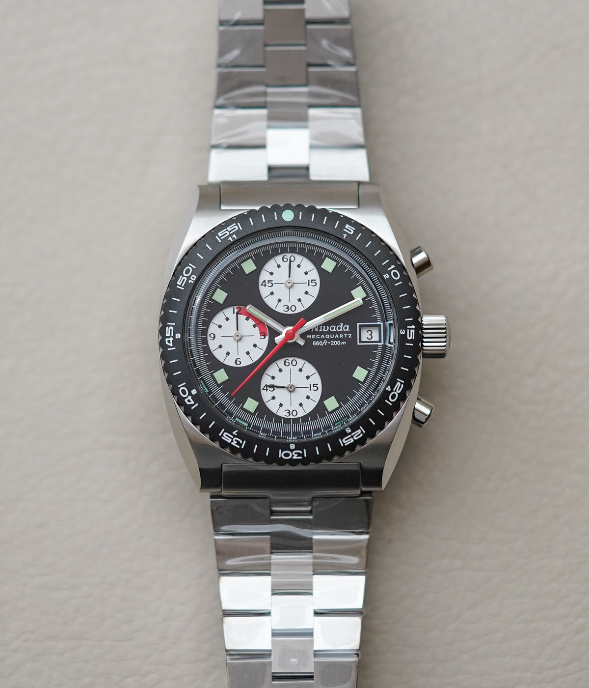 Nivada Grenchen Autochron Mecaquartz Reverse Panda 77007Q45