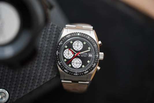 Nivada Grenchen Autochron Mecaquartz Reverse Panda 77007Q45