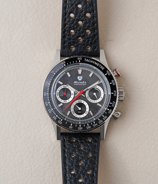 Nivada Grenchen Chronoking MecaQuartz Racing Black INTER BEZEL 87048Q10