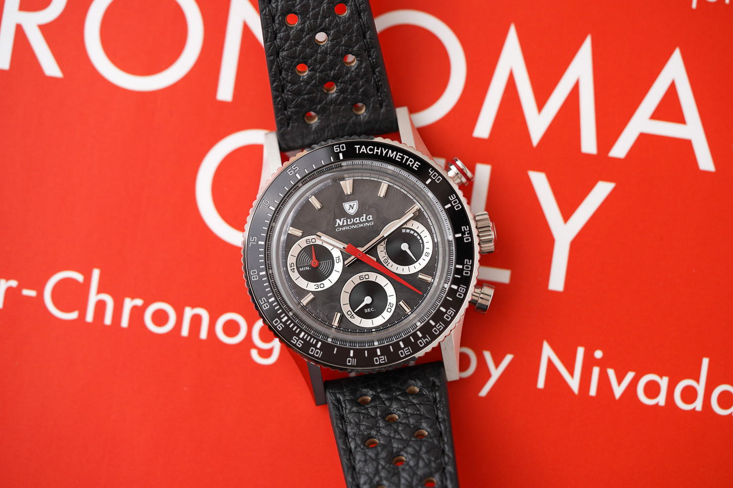 Nivada Grenchen Chronoking MecaQuartz Racing Black INTER BEZEL 87048Q10