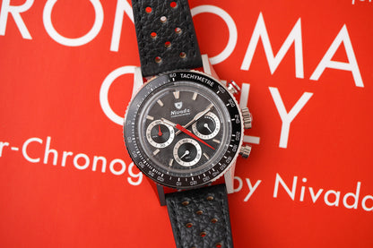 Nivada Grenchen Chronoking MecaQuartz Racing Black INTER BEZEL 87048Q10