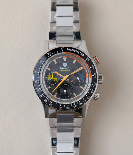 Nivada Grenchen Chronoking MecaQuartz Racing Carbon 87049Q20