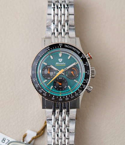 Nivada Grenchen Chronoking MecaQuartz Racing Green INTER BEZEL 87051Q04