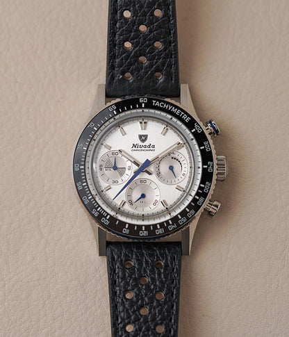 Nivada Grenchen Chronoking MecaQuartz Racing Silver INTER BEZEL 87046Q10