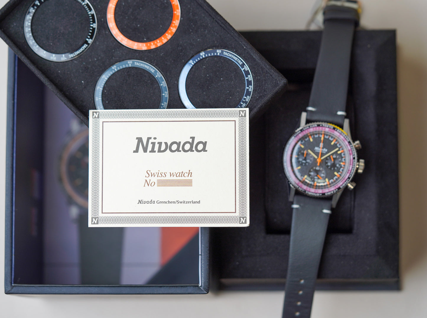 Nivada Grenchen Chronoking MecaQuartz Tachymeter INTER BEZEL 87042Q15