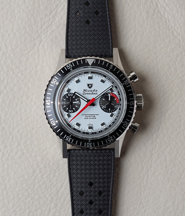 Nivada Grenchen Chronomaster Singer Paul Newman - Inter Bezel Rubber Strap 86054M01LC