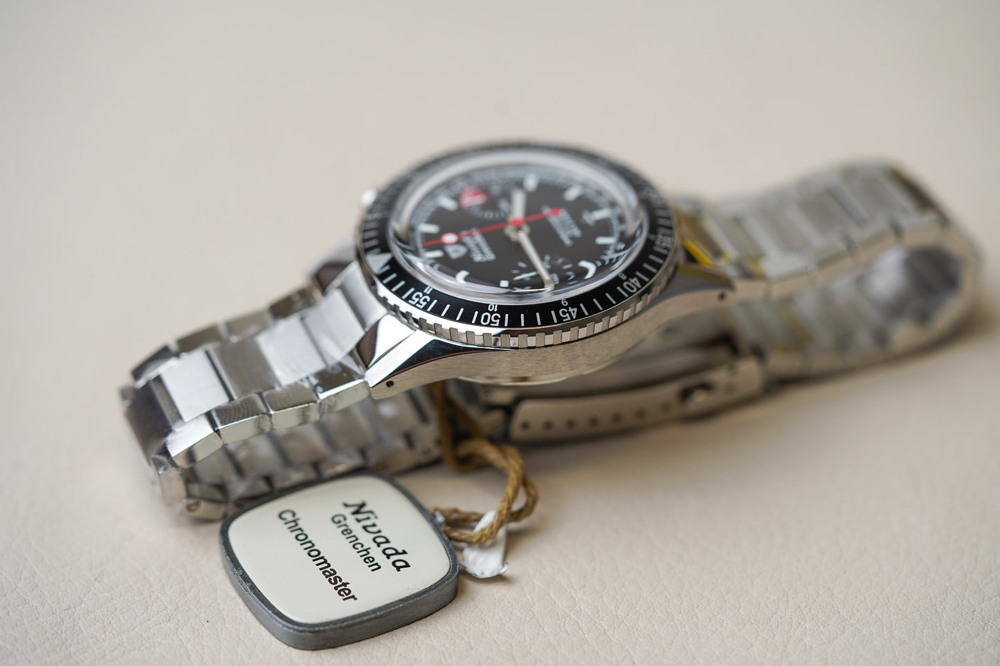 Nivada Grenchen Chronomaster White Lollipop Manual INTER-BEZEL 86011WM20LC