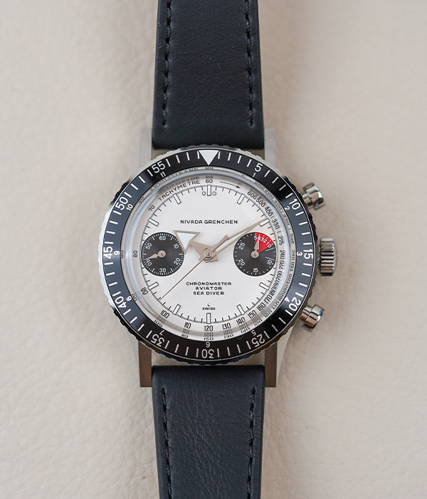 Nivada Grenchen Chronomaster White Panda Inter.Bezel 86010WM03LC