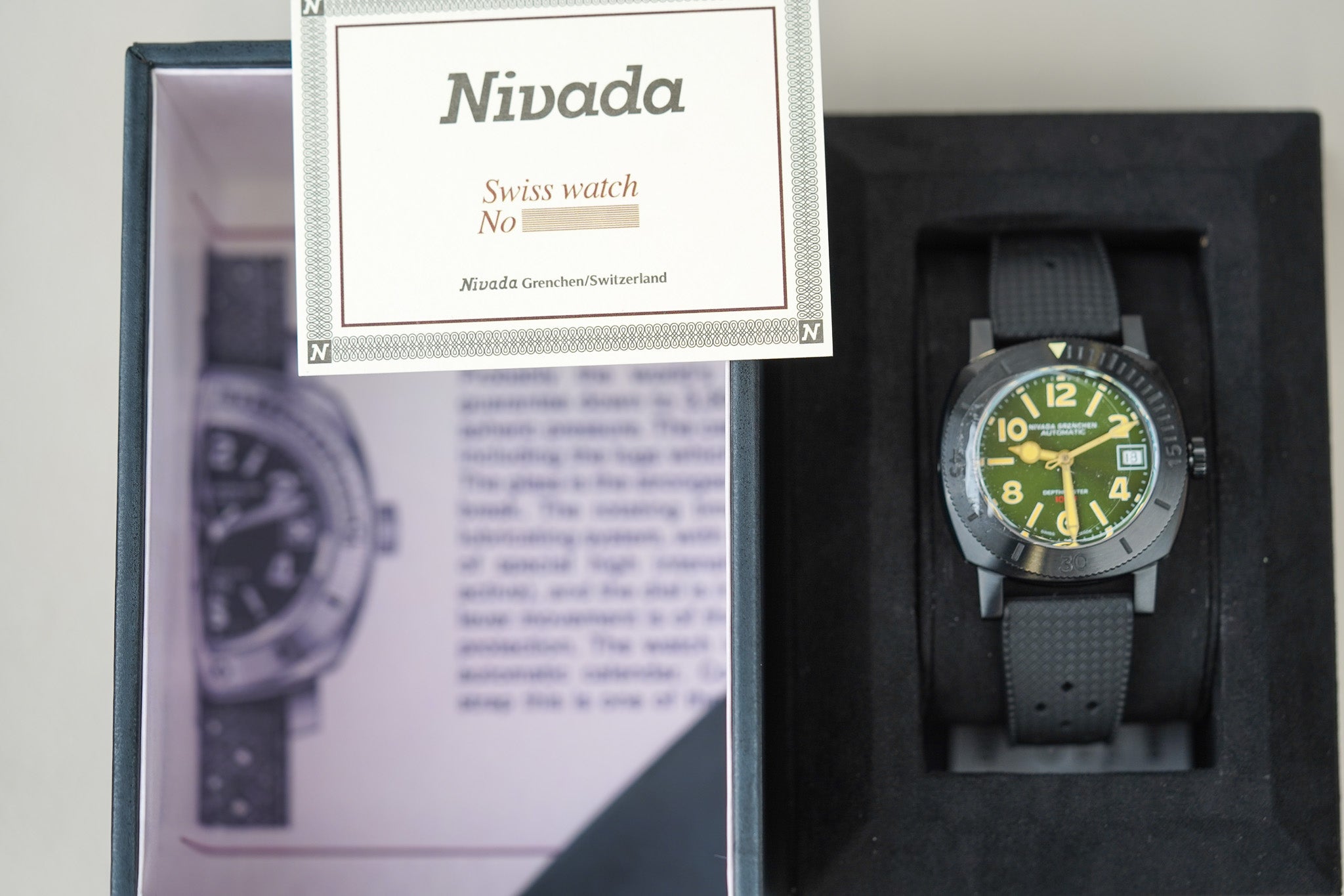 Nivada Grenchen Depthmaster Black DLC Green 14135A01
