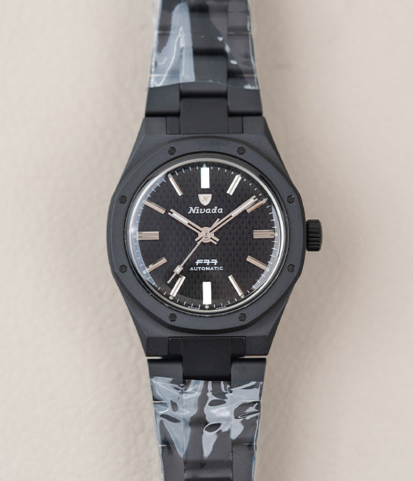 Nivada Grenchen F77 Black Ceramic Braided Dial MK1 68004A77