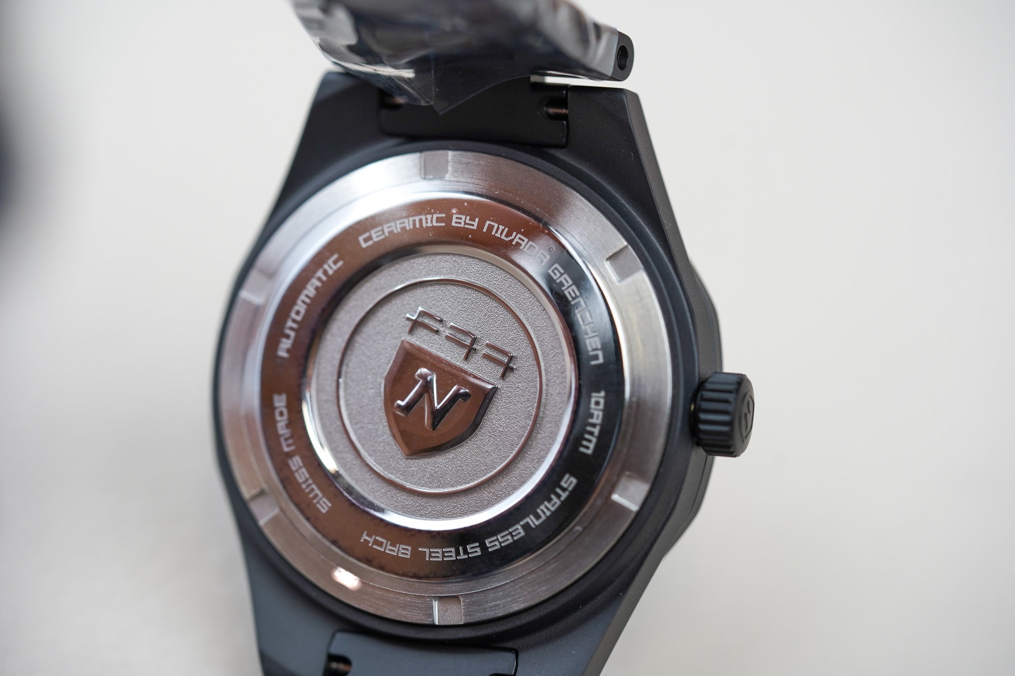 Nivada Grenchen F77 Black Ceramic Braided Dial MK1 68004A77