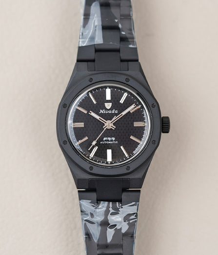 Nivada Grenchen F77 Black Ceramic Braided Dial MK1 68004A77