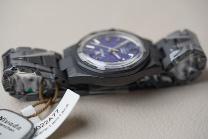 Nivada Grenchen F77 Black Ceramic Lapis Lazuli 68022A77