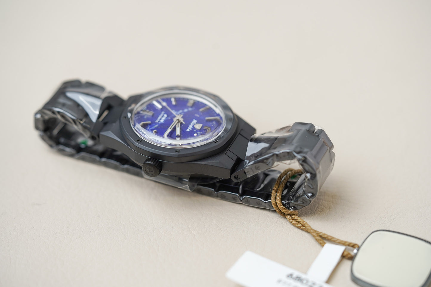 Nivada Grenchen F77 Black Ceramic Lapis Lazuli Dial 68022A77