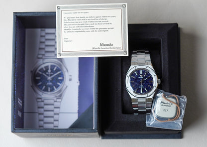 Nivada Grenchen F77 Dark Blue Aventurine 68010A77