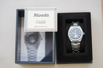 Nivada Grenchen F77 MK2 Open Heart Titanium 38mm 68023A77