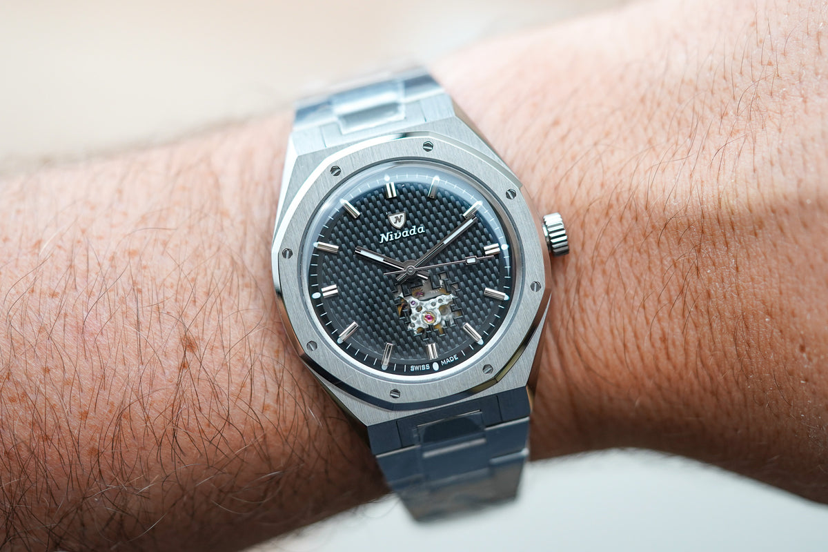 Nivada Grenchen F77 MK2 Open Heart Titanium 38mm 68023A77