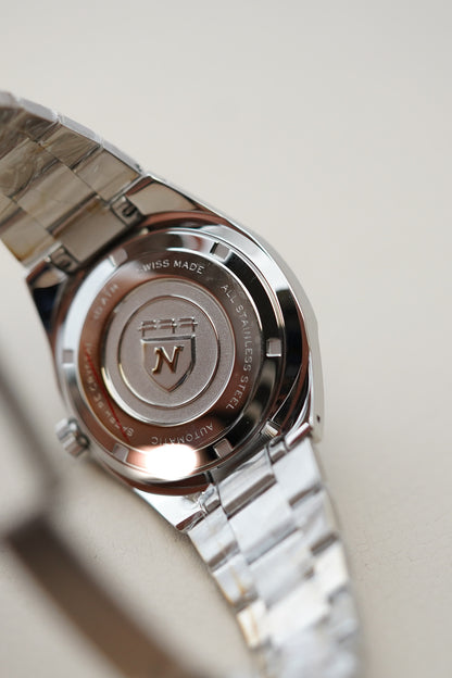 Nivada Grenchen F77 MK2 SST Blue Dial No Date 68045A77