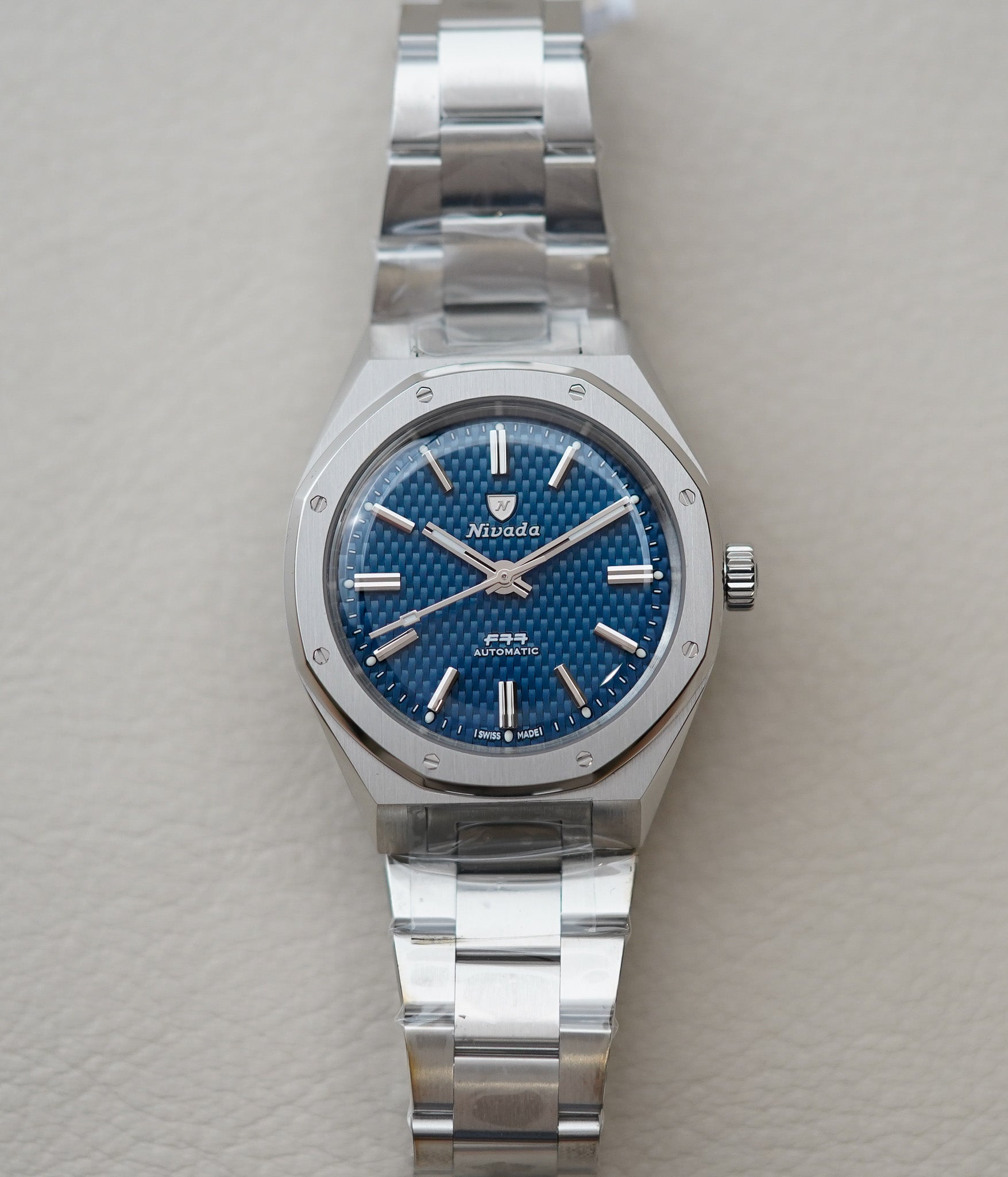 Nivada Grenchen F77 MK2 SST Blue Dial No Date 68045A77