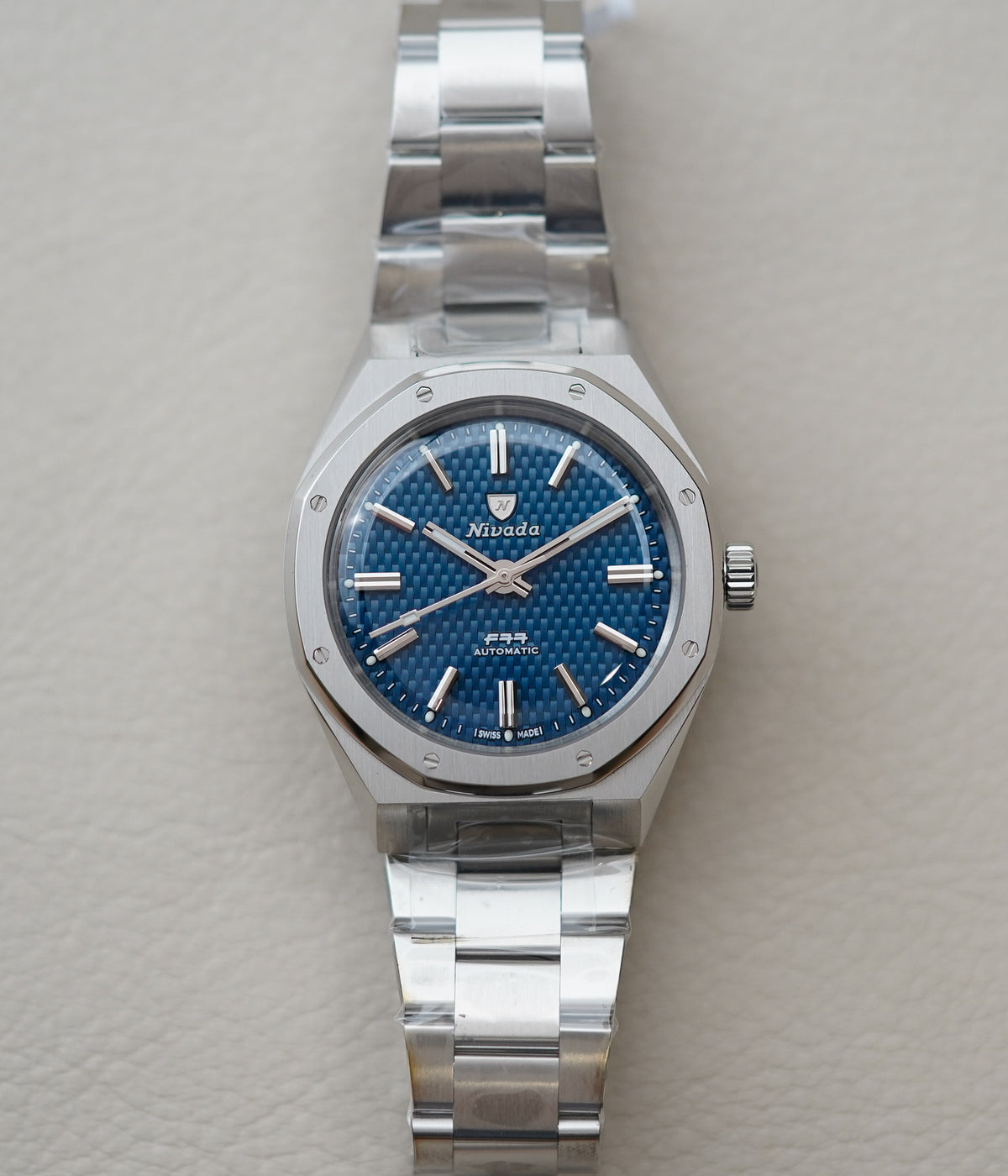 Nivada Grenchen F77 MK2 SST Blue Dial No Date 68045A77