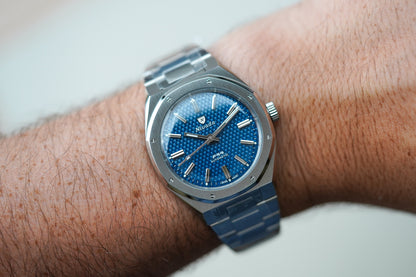 Nivada Grenchen F77 MK2 SST Blue Dial No Date 68045A77