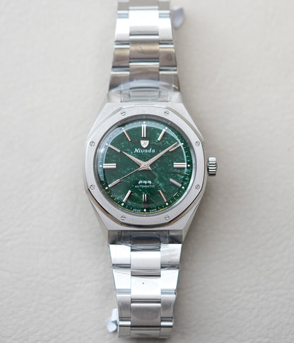 Nivada Grenchen F77 MK2 SST Green Aventurine Dial 68053A77