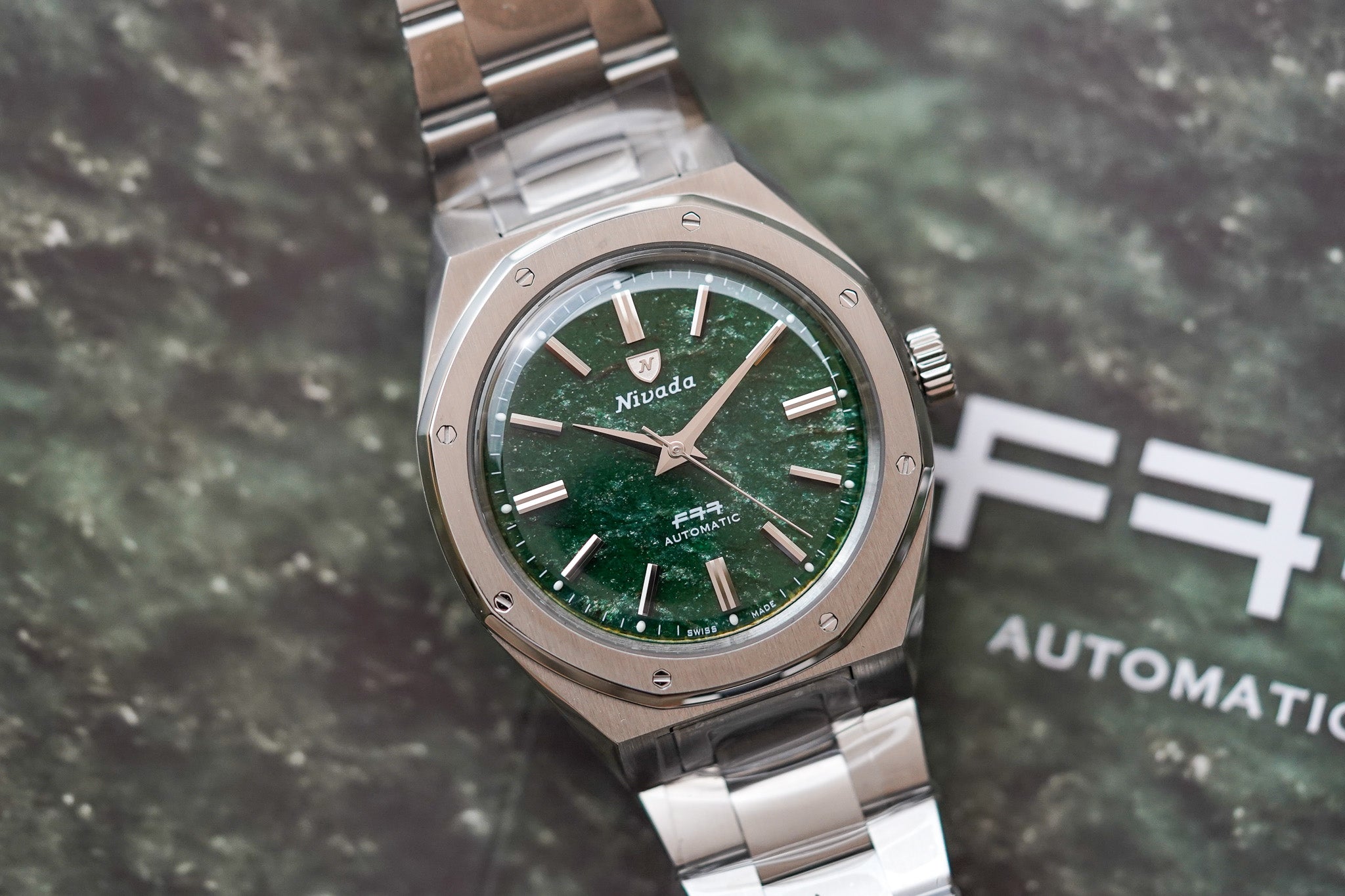 Nivada Grenchen F77 MK2 SST Green Aventurine Dial 68053A77