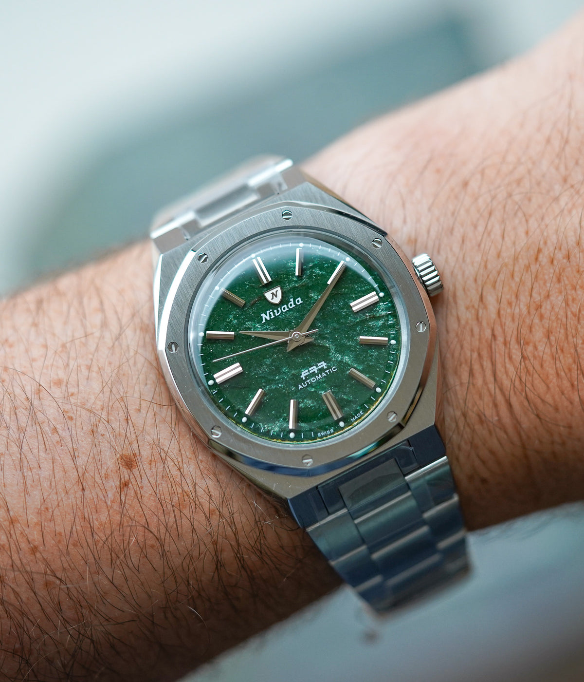 Nivada Grenchen F77 MK2 SST Green Aventurine Dial 68053A77