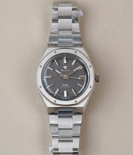 Nivada Grenchen F77 MK2 SST Grey Dial No Date 68044A77