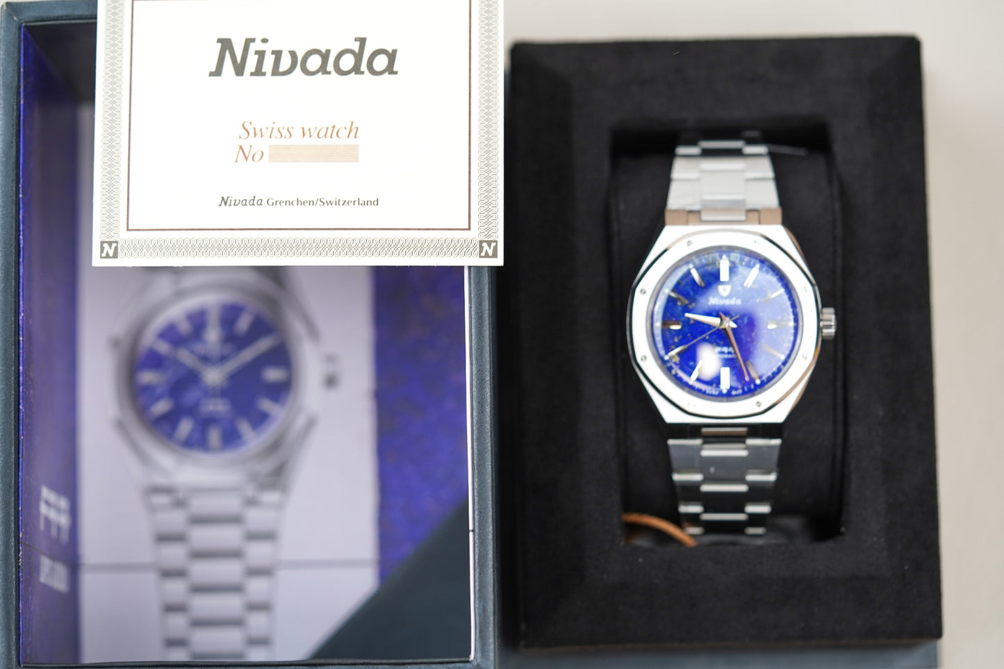 Nivada Grenchen F77 MK2 SST Lapis Lazuli Dial 68048A77