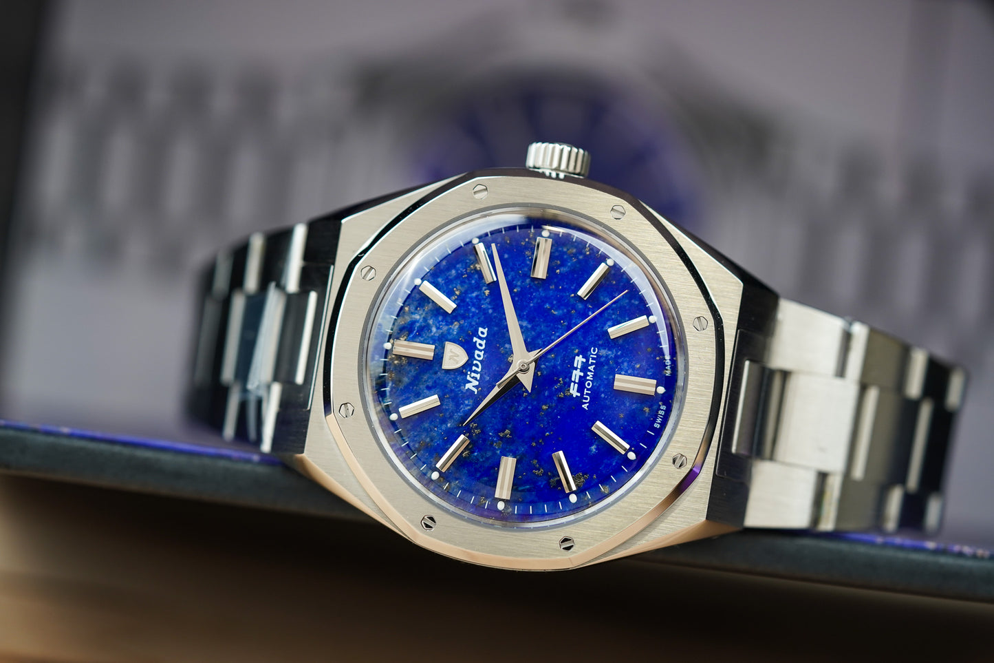 Nivada Grenchen F77 MK2 SST Lapis Lazuli Dial 68048A77