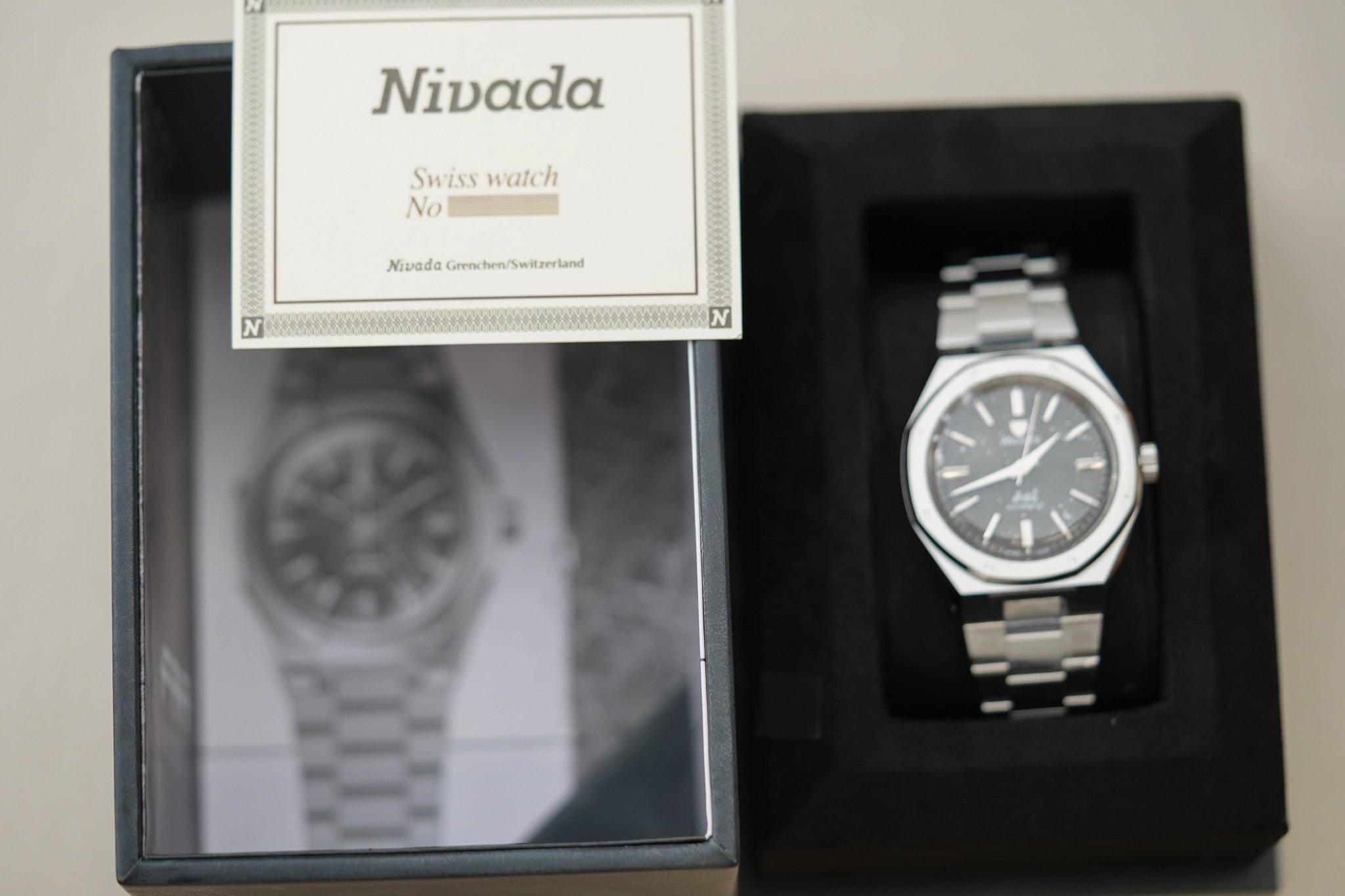 Nivada Grenchen F77 MK2 SST Meteorite 38mm 68049A77 – Belmont Watches