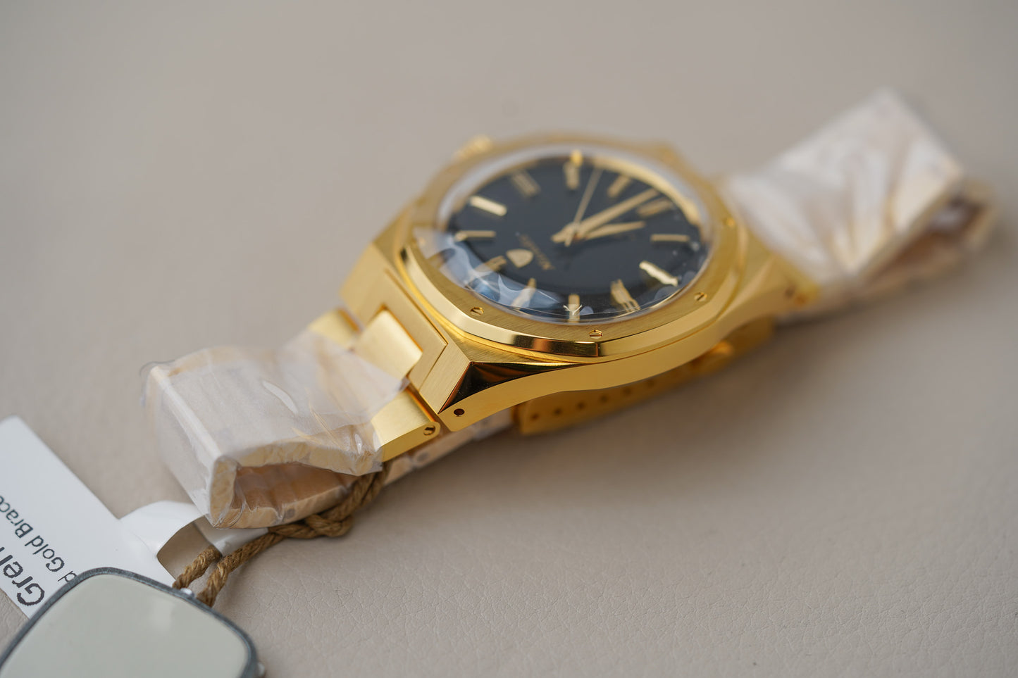 Nivada Grenchen F77 MKII Gold Black Dial 68028A77