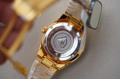 Nivada Grenchen F77 MKII Gold Black Dial 68028A77