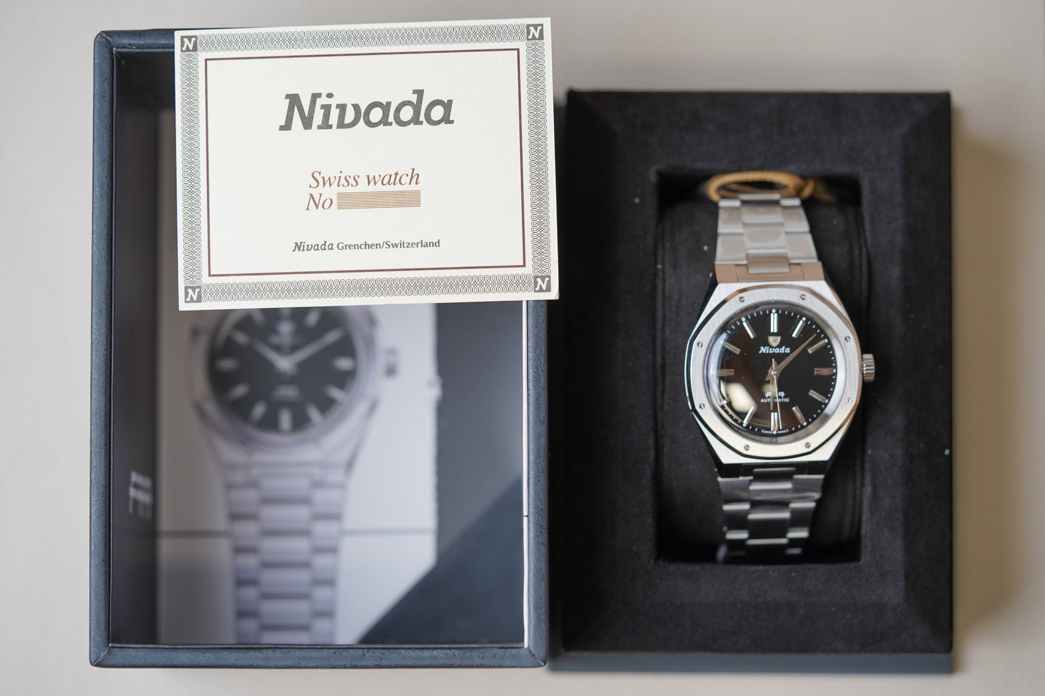 Nivada Grenchen F77 MKII SST Black Dial 68035A77